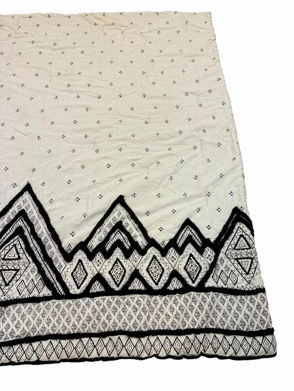 Ink+Ivy Cotton Flax Marta Comforter Chenille Textured Mountain Pattern Trim Full